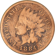 Coin, United States, Indian Head Cent, Cent, 1884, Philadelphia, VF(30-35)