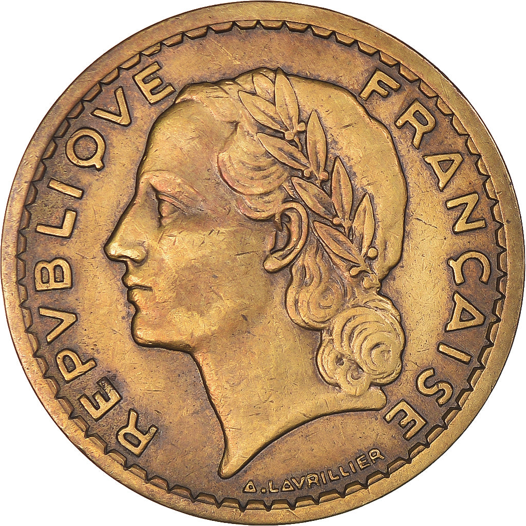 Münze, Frankreich, Lavrillier, 5 Francs, 1945, Paris, SS, Aluminum-Bronze