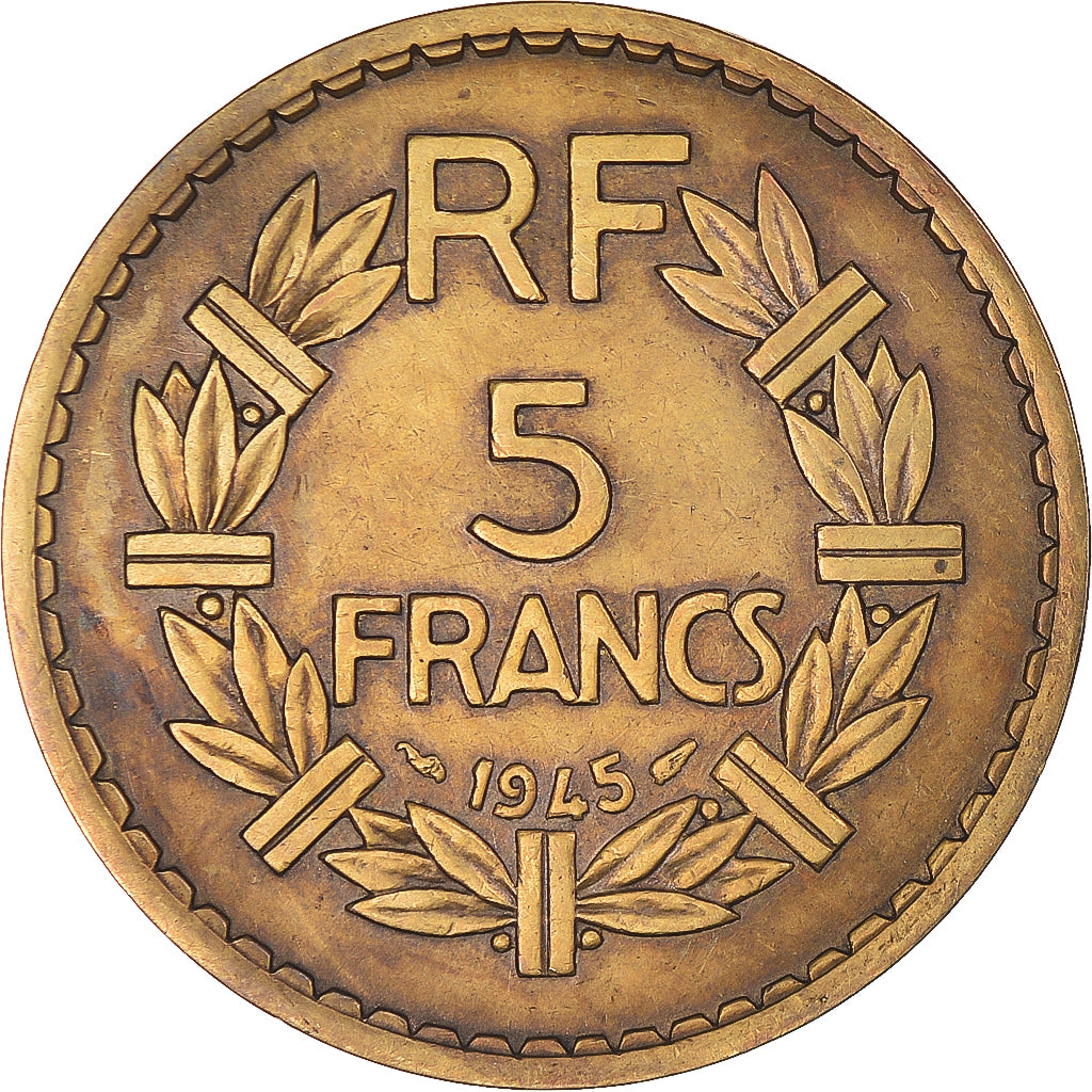 Münze, Frankreich, Lavrillier, 5 Francs, 1945, Paris, SS, Aluminum-Bronze