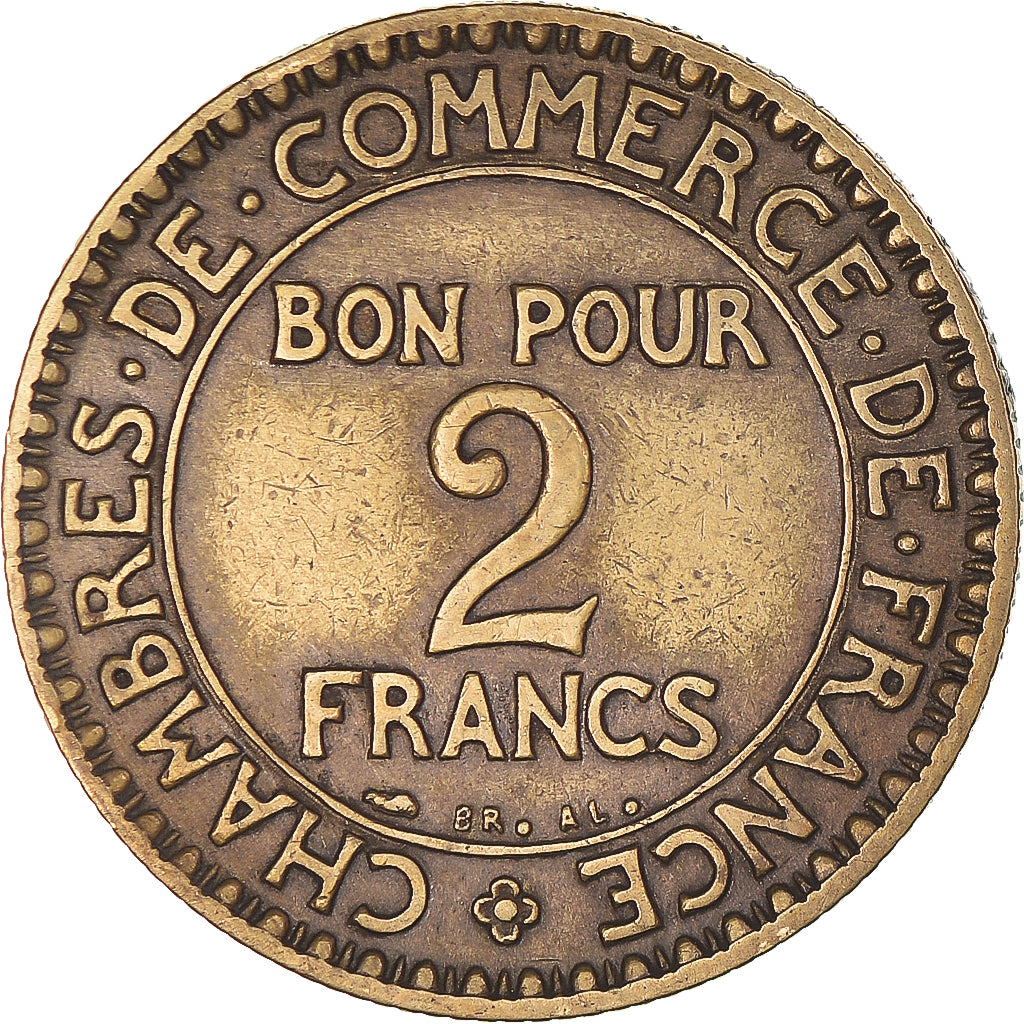 Moeda, França, Chambre de commerce, 2 Francs, 1926, Paris, EF(40-45)