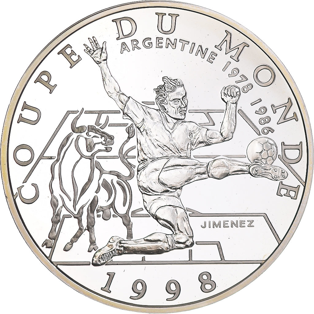 Munten, Frankrijk, Coupe du Monde 1998, 10 Francs, 1998, Paris, Proof, FDC