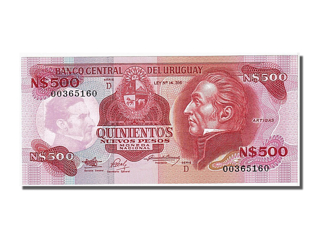 Banconote, Uruguay, 500 Nuevos Pesos, 1991, FDS