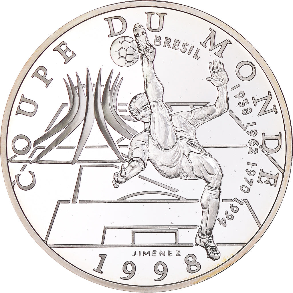 Moneta, Francia, Coupe du Monde 1998, 10 Francs, 1998, Paris, Proof, FDC
