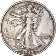 Coin, United States, Walking Liberty, Half Dollar, 1942, San Francisco