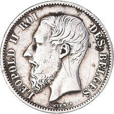 Coin, Belgium, Leopold II, 50 Centimes, 1866, Brussels, VF(30-35), Silver, KM:26