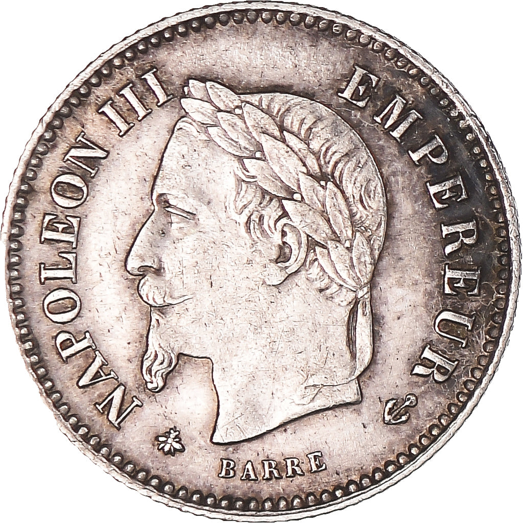 Coin, France, Napoleon III, 20 Centimes, 1867, Paris, EF(40-45), Silver
