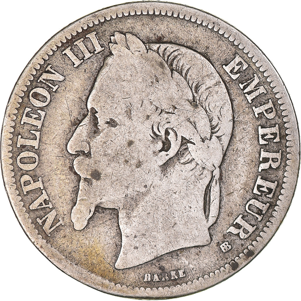 Munten, Frankrijk, Napoleon III, 2 Francs, 1866, Strasbourg, ZG+, Zilver