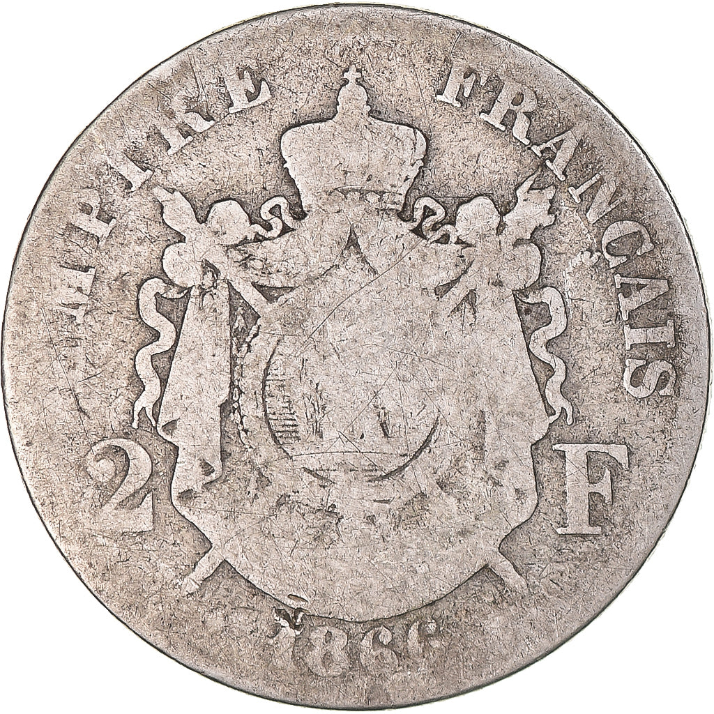 Munten, Frankrijk, Napoleon III, 2 Francs, 1866, Strasbourg, ZG+, Zilver