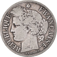 Moneda, Francia, Cérès, 2 Francs, 1871, Paris, BC, Plata, KM:817.1