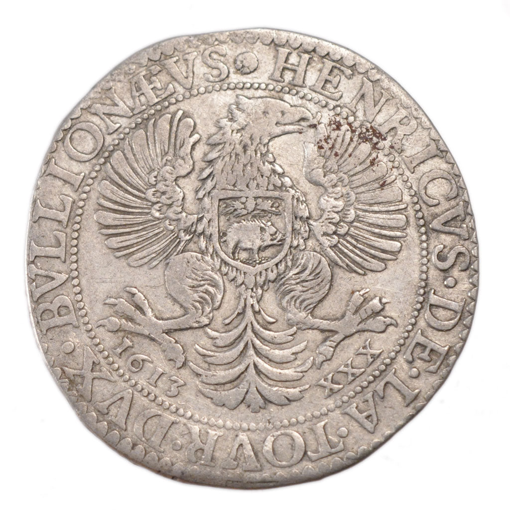 FRANCE, 30 Sols, 1613, Sedan ou La Tour A Glaire, AU(50-53), Silver, Boudeau...