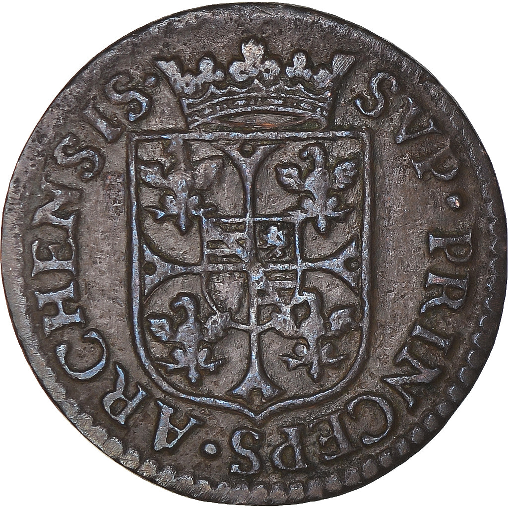 Monnaie, France, Charles de Gonzague, Liard, 1609, Charleville, TTB, Cuivre