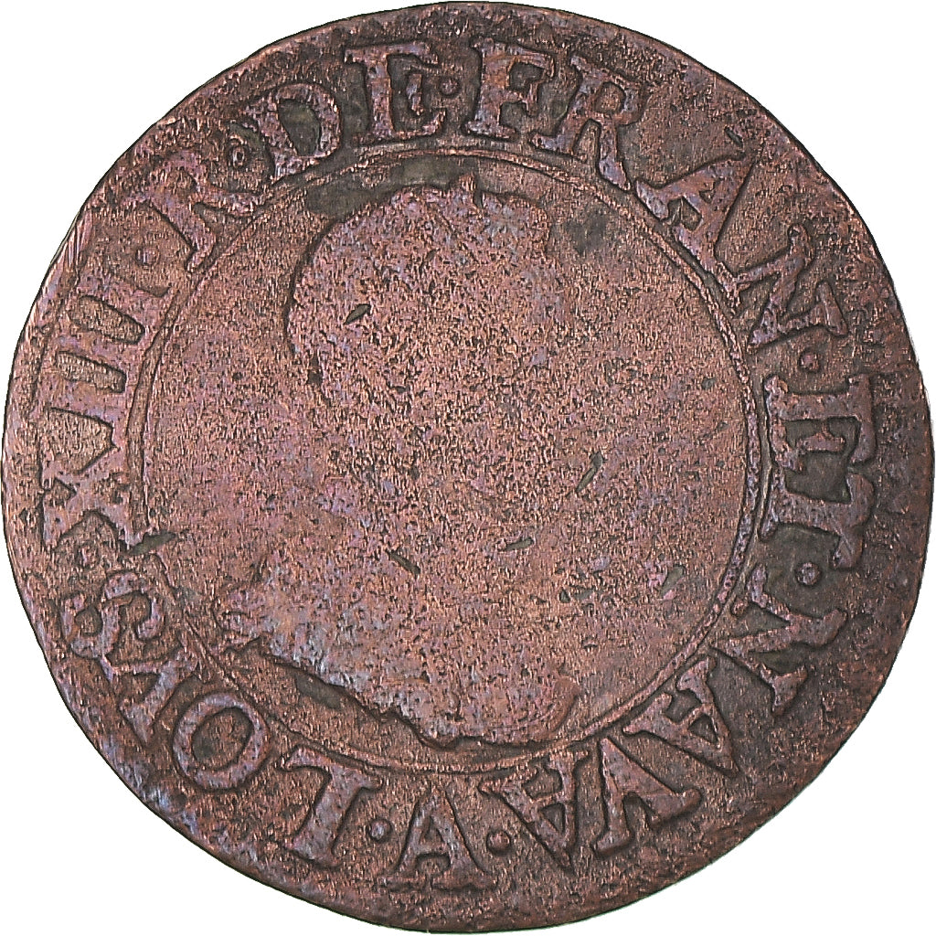 Munten, Frankrijk, Louis XIII, Double Tournois, 1612, Paris, ZG+, Koper