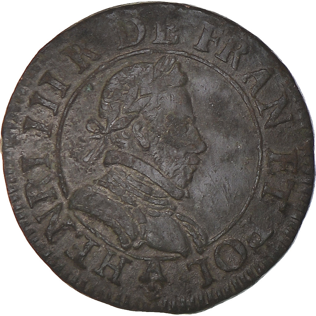 Moneda, Francia, Henri III, Double Tournois, Paris, Avers étoile sous le A 6