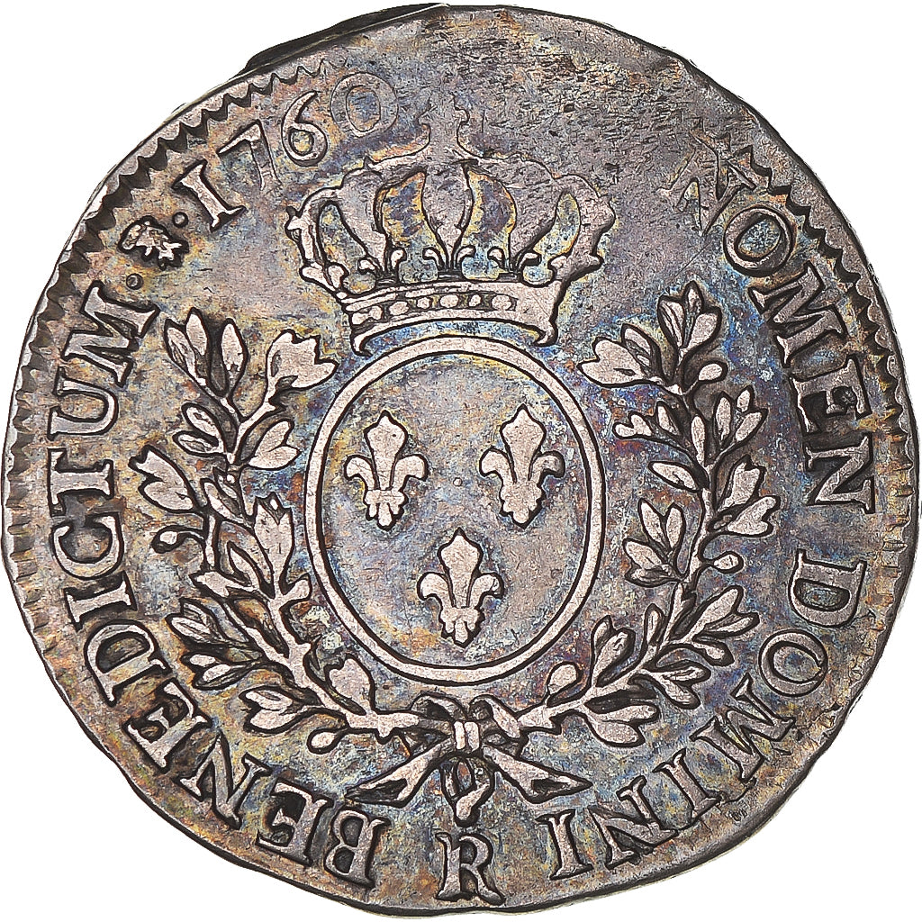 Coin, France, Louis XV, 1/2 Écu au bandeau, 1760, Orléans, Rare, VF(30-35)