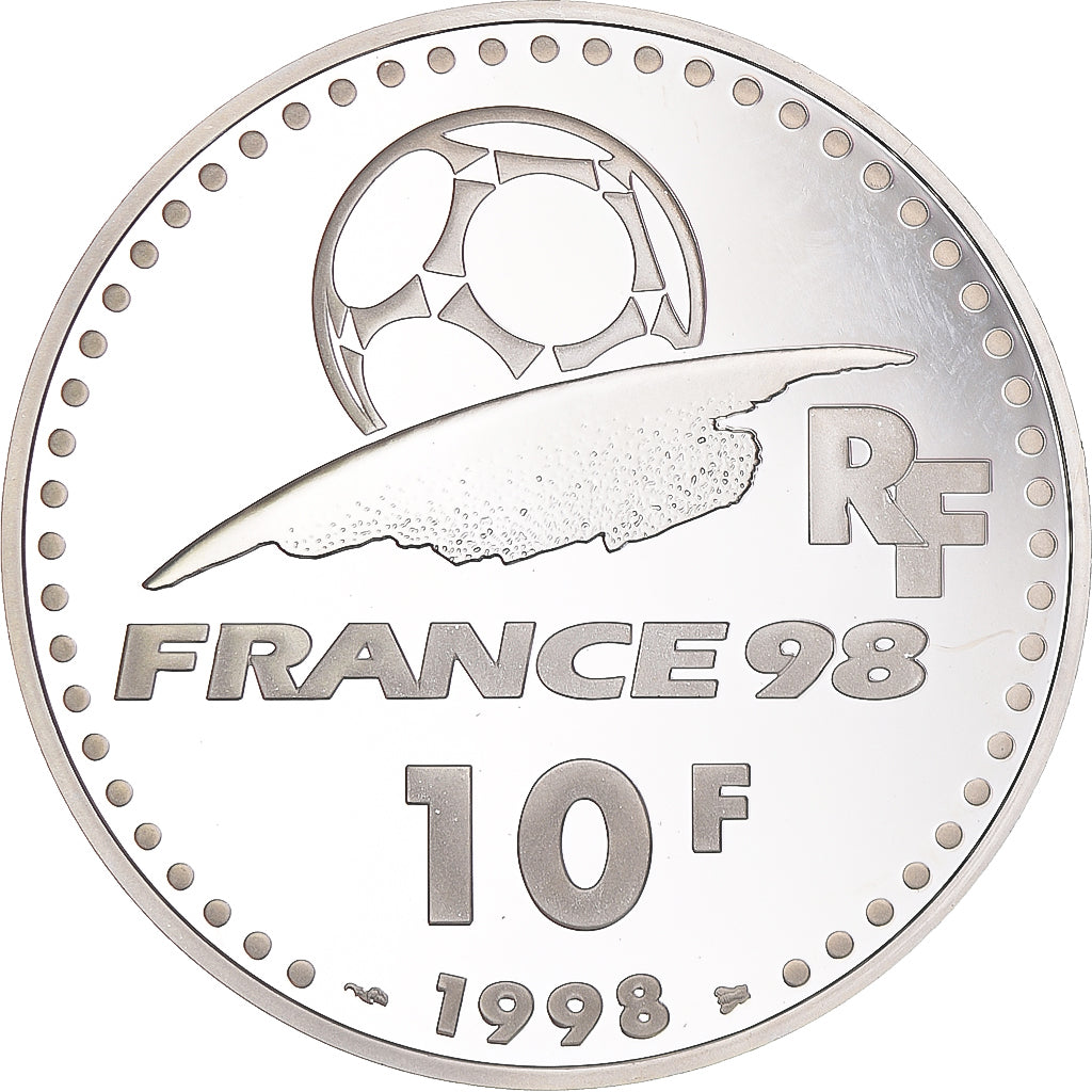 Moeda, França, Coupe du Monde 1998, 10 Francs, 1998, Paris, Proof, MS(65-70)