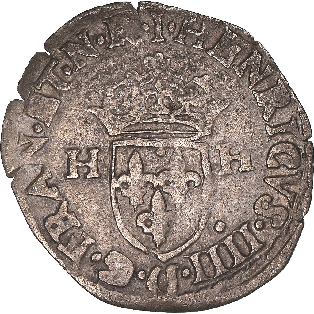 Coin, France, Henri IV, Douzain aux deux H, 1592, Limoges, EF(40-45), Silver