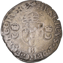 Moneta, Francia, Henri II, Douzain aux croissants, 1557, Rouen, Rare, MB+