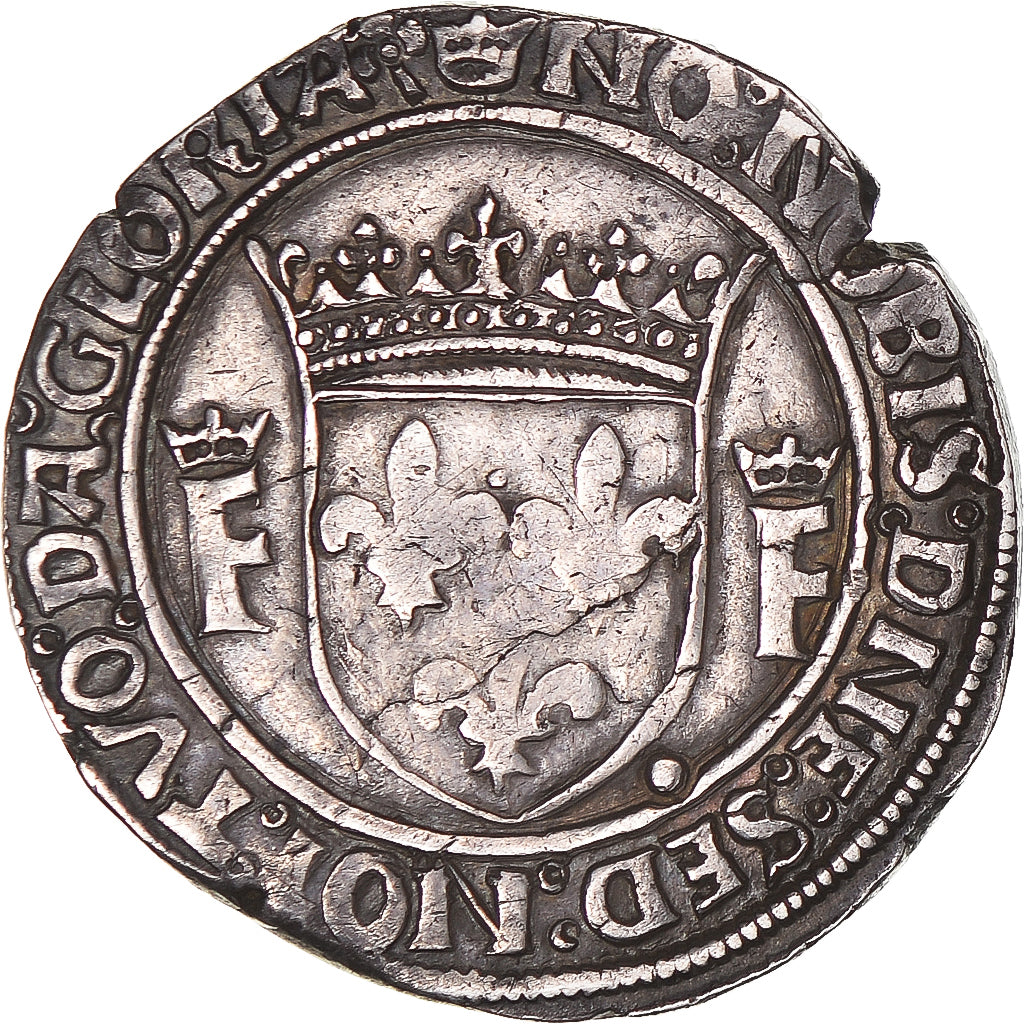Munten, Frankrijk, François Ier, Teston, 1515-1547, Lyon, ZF, Zilver