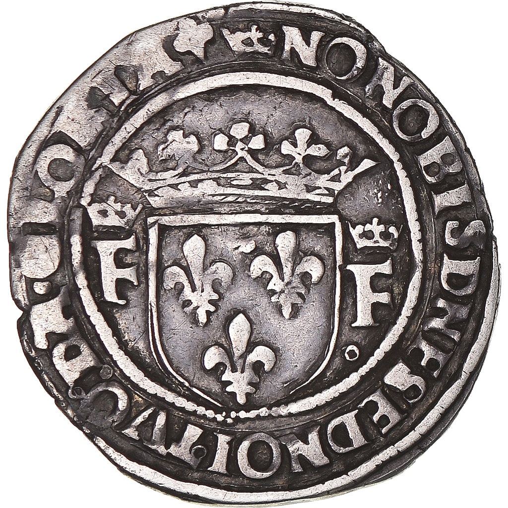 Moeda, França, François Ier, 1/2 Teston, 1515-1547, Lyon, EF(40-45), Prata