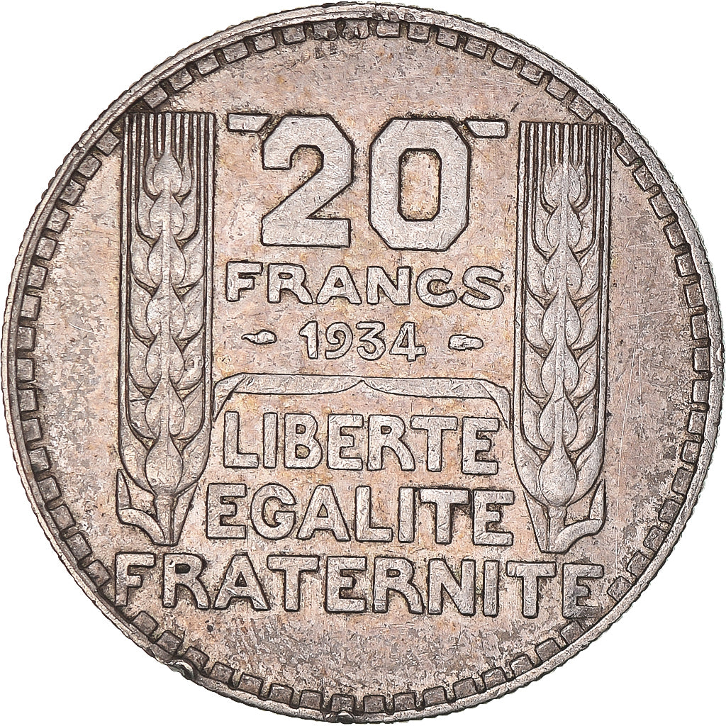 Coin, France, Turin, 20 Francs, 1934, Paris, AU(50-53), Silver, KM:879