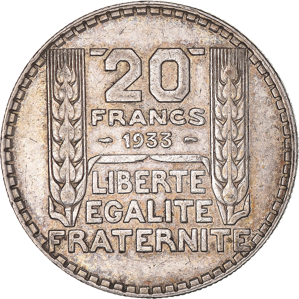 Münze, Frankreich, Turin, 20 Francs, 1933, Paris, Rameaux courts, SS, Silber
