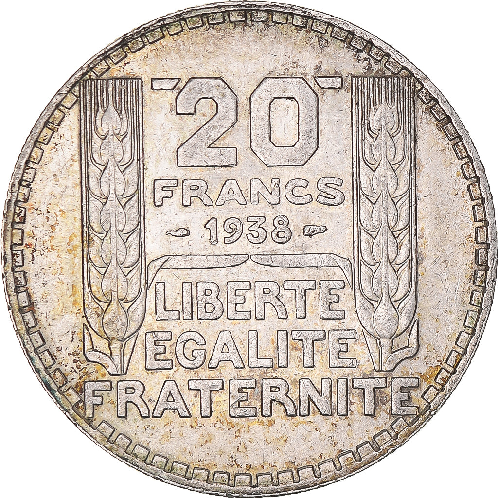 Coin, France, Turin, 20 Francs, 1938, Paris, EF(40-45), Silver, KM:879