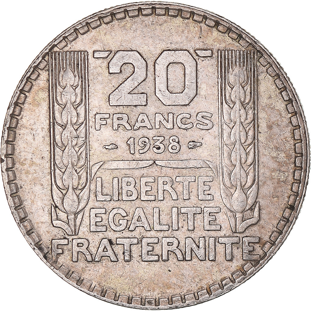 Moneta, Francia, Turin, 20 Francs, 1938, Paris, BB, Argento, KM:879, Gadoury:852