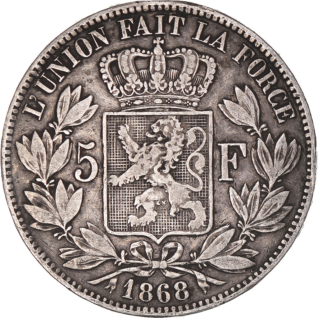 Monnaie, Belgique, Leopold II, 5 Francs, 5 Frank, 1868, TB+, Argent, KM:24