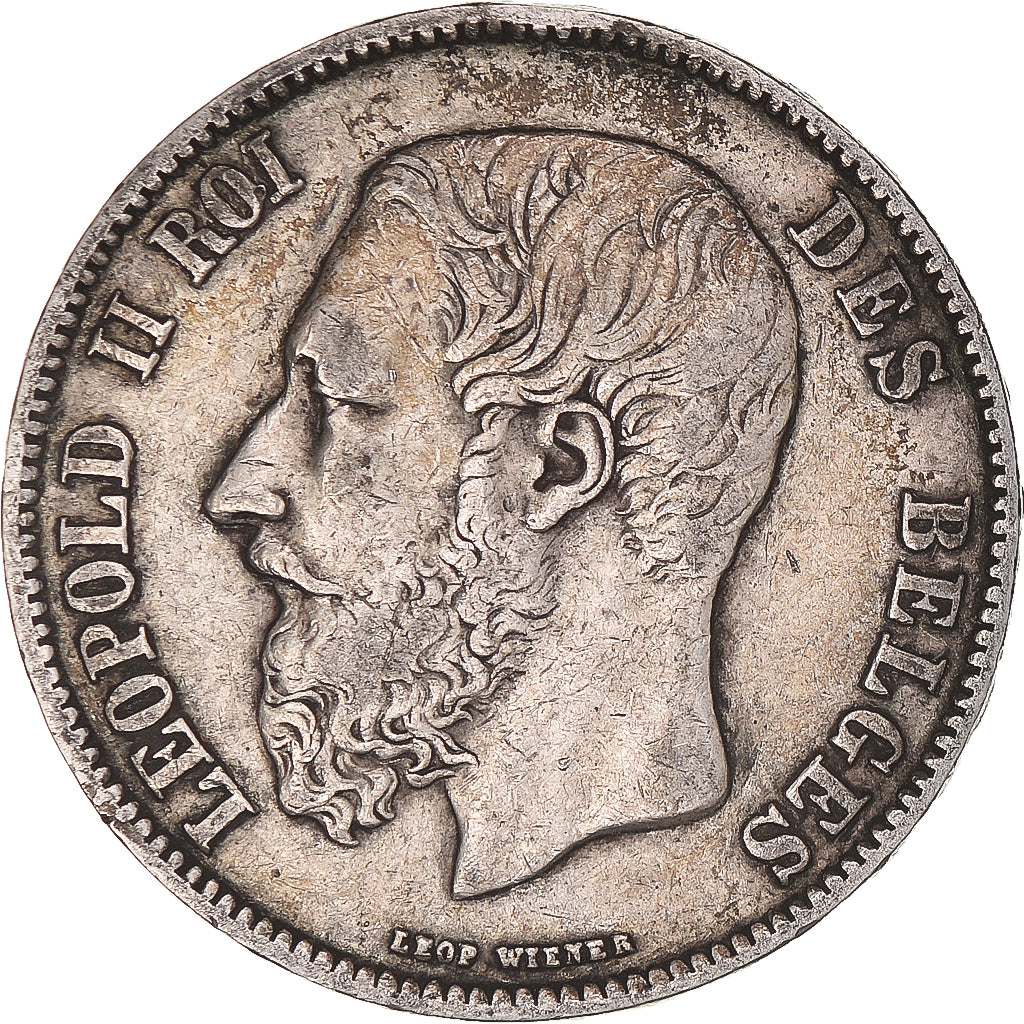 Moneta, Belgio, Leopold II, 5 Francs, 5 Frank, 1870, MB+, Argento, KM:24