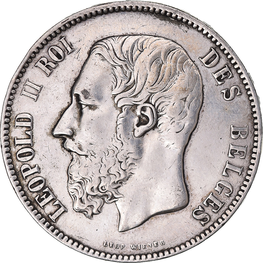 Coin, Belgium, Leopold II, 5 Francs, 5 Frank, 1872, EF(40-45), Silver, KM:24