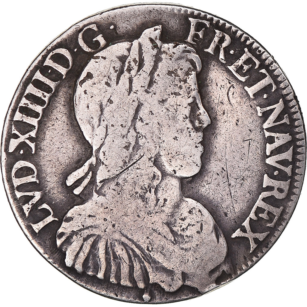 Monnaie, France, Louis XIV, 1/2 Écu à la mèche longue, 1647, Aix, TB+