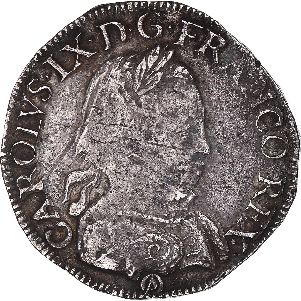 Coin, France, Charles IX, Teston, 1562, Orléans, Rare, EF(40-45), Silver