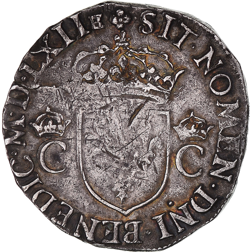 Coin, France, Charles IX, Teston, 1562, Orléans, Rare, EF(40-45), Silver