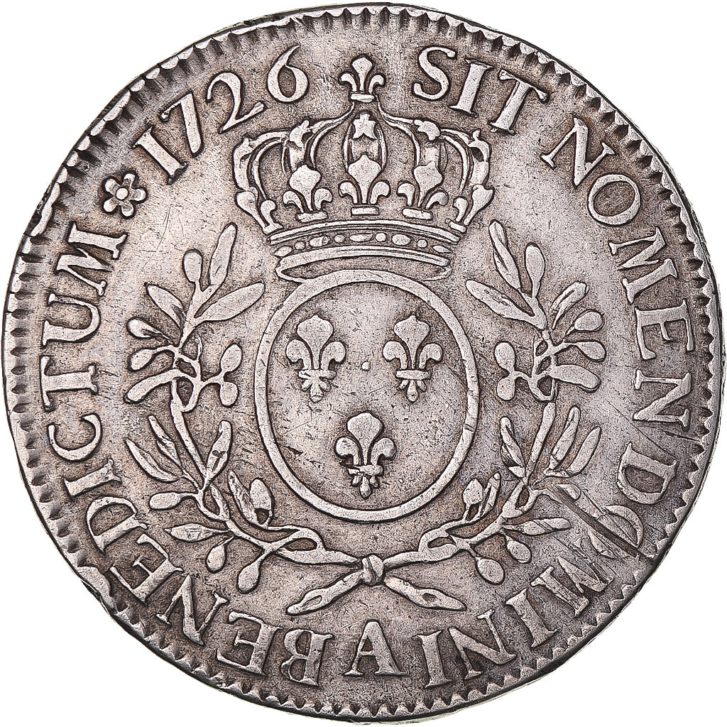 Moeda, França, Louis XV, Ecu aux branches d'olivier, 1726, Paris, VF(30-35)