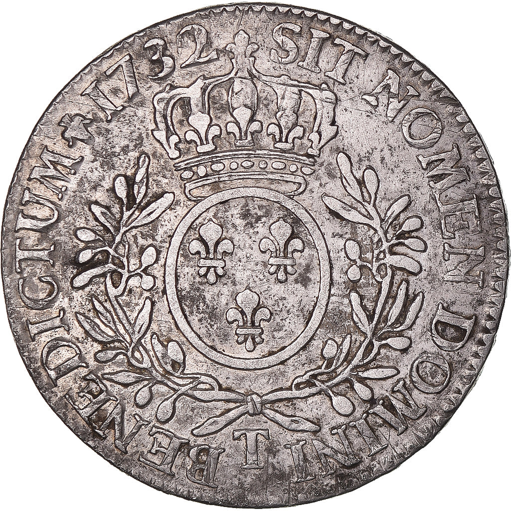 Monnaie, France, Louis XV, Ecu aux branches d'olivier, 1732, Nantes, TB+