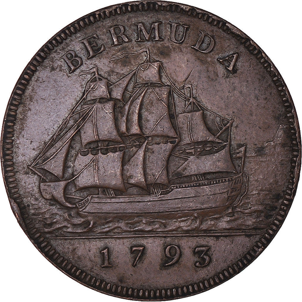 Monnaie, Bermudes, George III, Penny, 1793, TTB+, Cuivre, KM:5