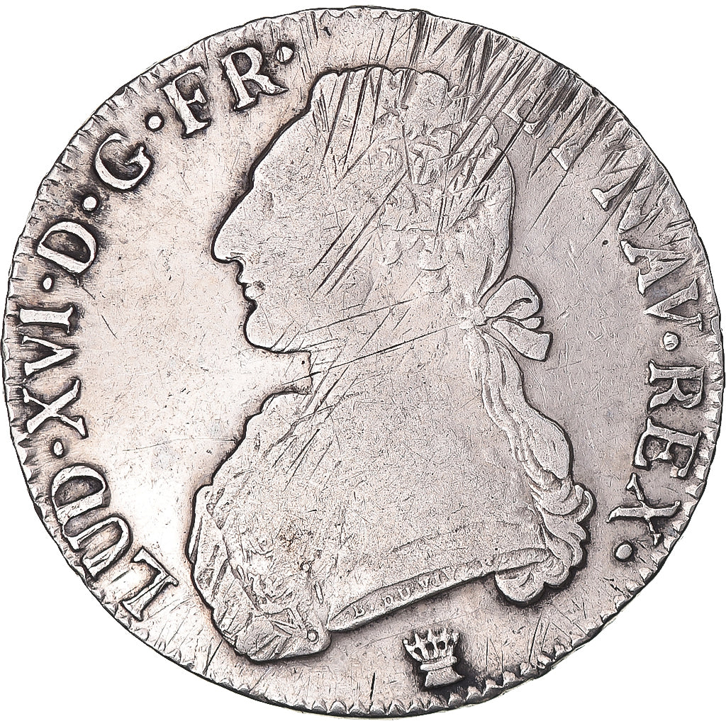 Moneta, Francia, Louis XVI, Ecu aux branches d'olivier, 1791, Limoges, MB+