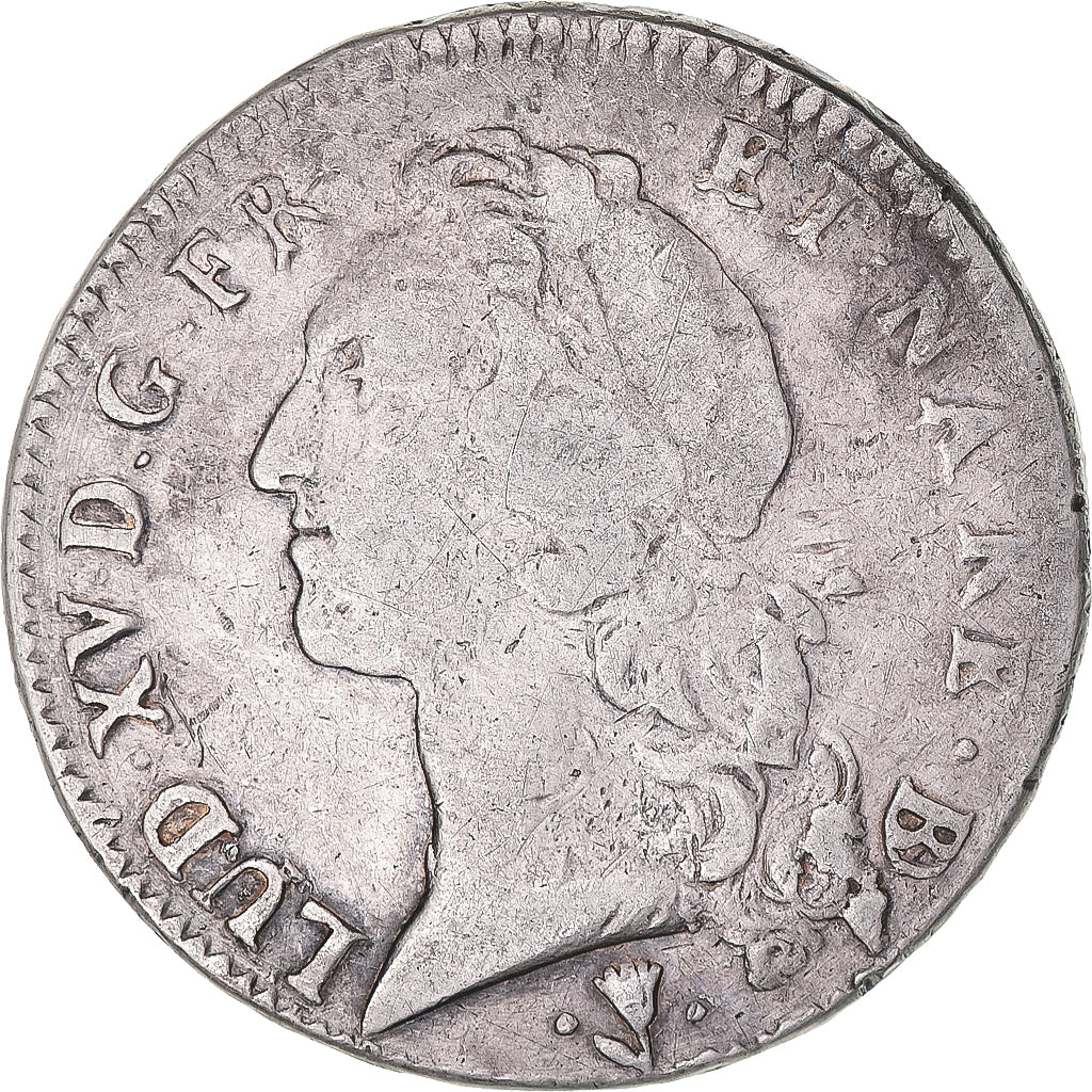 Moneta, Francja, Louis XV, Écu de Béarn au bandeau, 1754, Pau, VF(30-35)