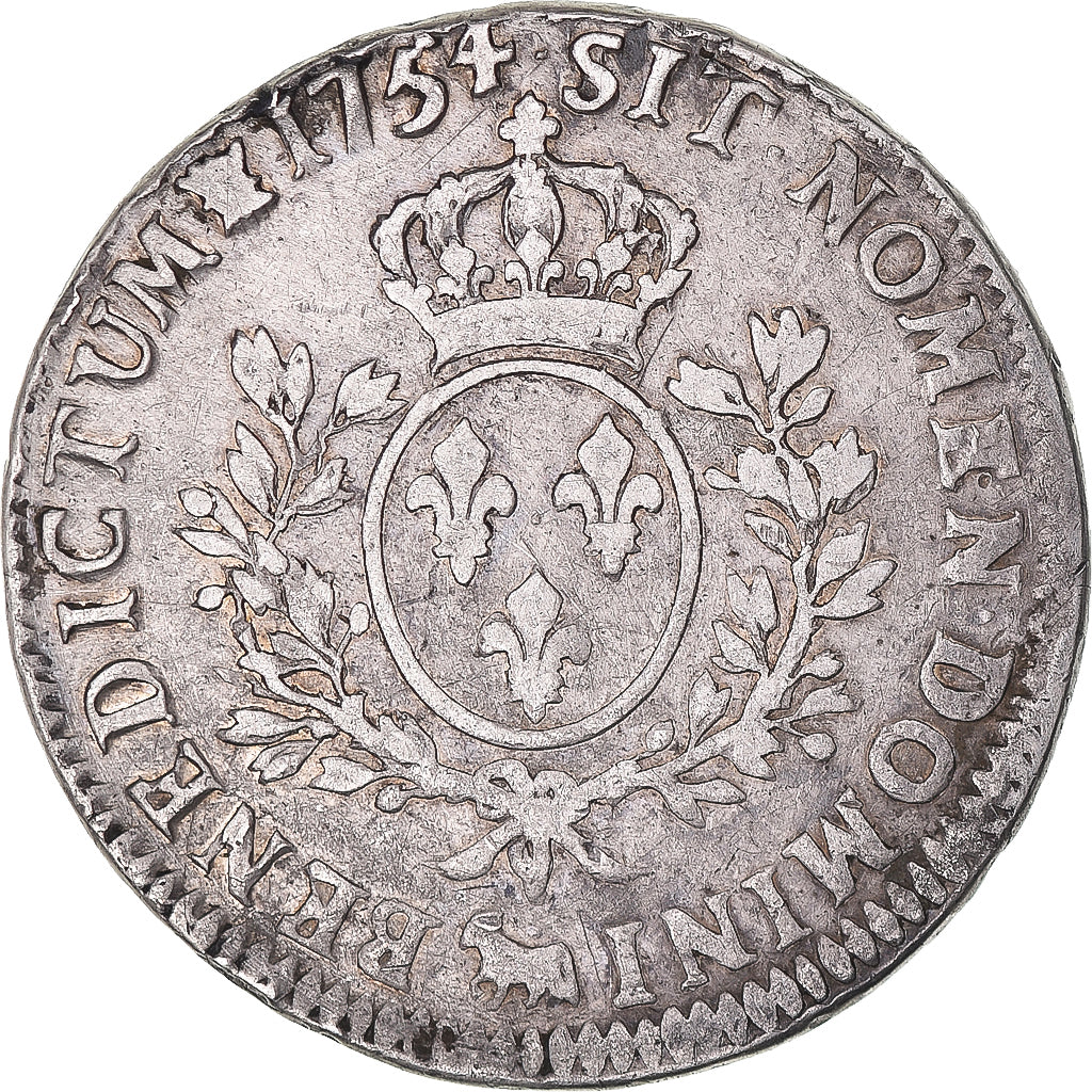 Moneta, Francja, Louis XV, Écu de Béarn au bandeau, 1754, Pau, VF(30-35)