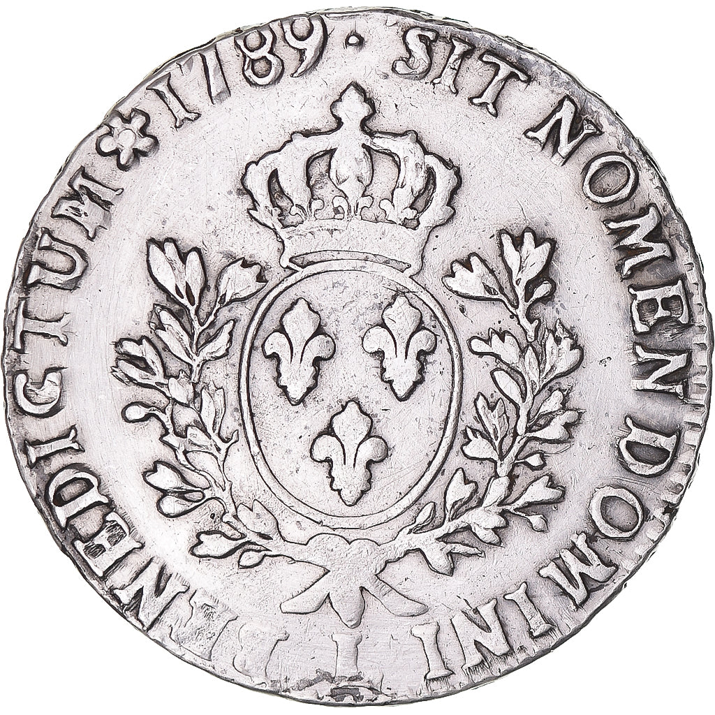 Coin, France, Louis XVI, Ecu aux branches d'olivier, 1789, Bayonne, VF(30-35)