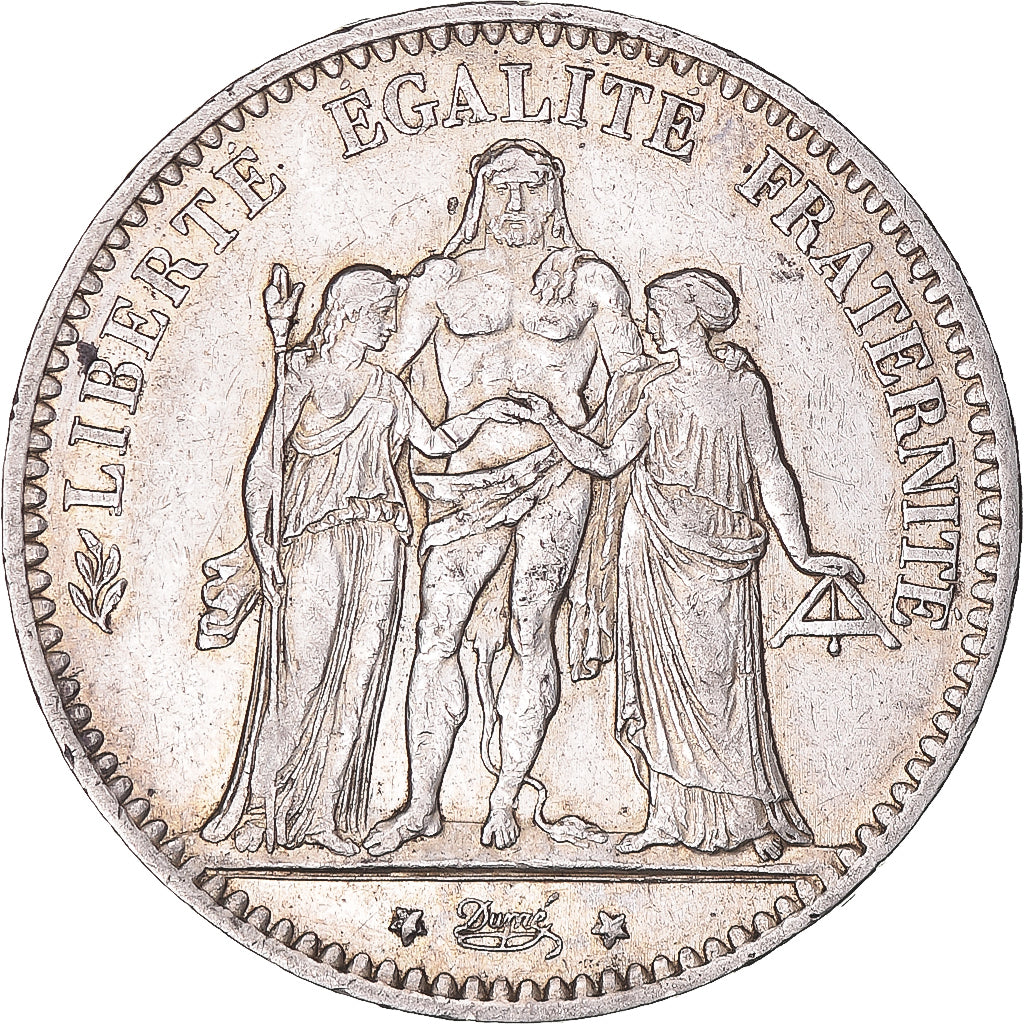 Moeda, França, Hercule, 5 Francs, 1878, Bordeaux, AU(50-53), Prata, KM:820.2