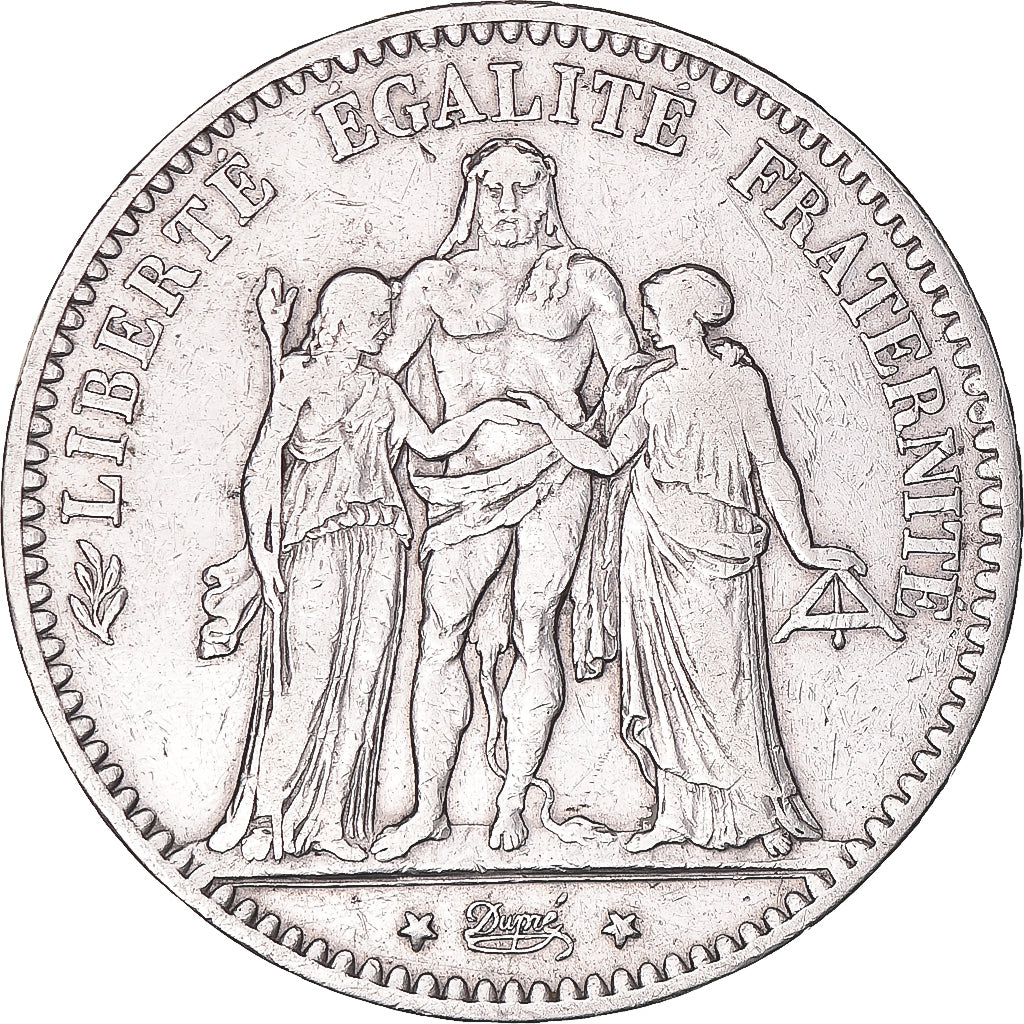 Moeda, França, Hercule, 5 Francs, 1878, Bordeaux, EF(40-45), Prata, KM:820.2