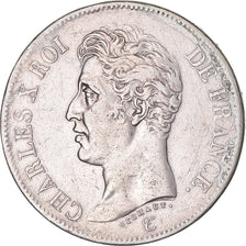 Moneda, Francia, Charles X, 5 Francs, 1826, Lille, MBC+, Plata, KM:720.13