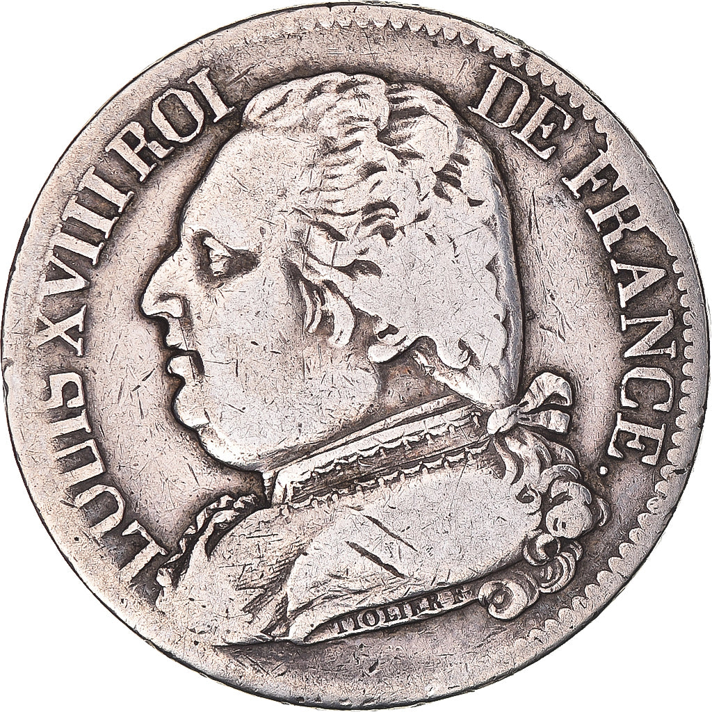 Munten, Frankrijk, Louis XVIII, 5 Francs, 1815, Bayonne, FR+, Zilver, KM:702.8