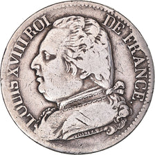 Moneda, Francia, Louis XVIII, 5 Francs, 1815, Bayonne, BC+, Plata, KM:702.8