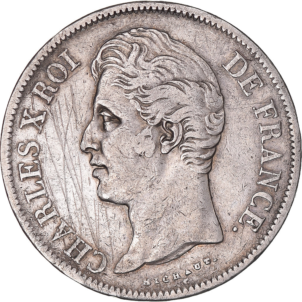 Moeda, França, Charles X, 5 Francs, 1829, Toulouse, VF(30-35), Prata, KM:728.9