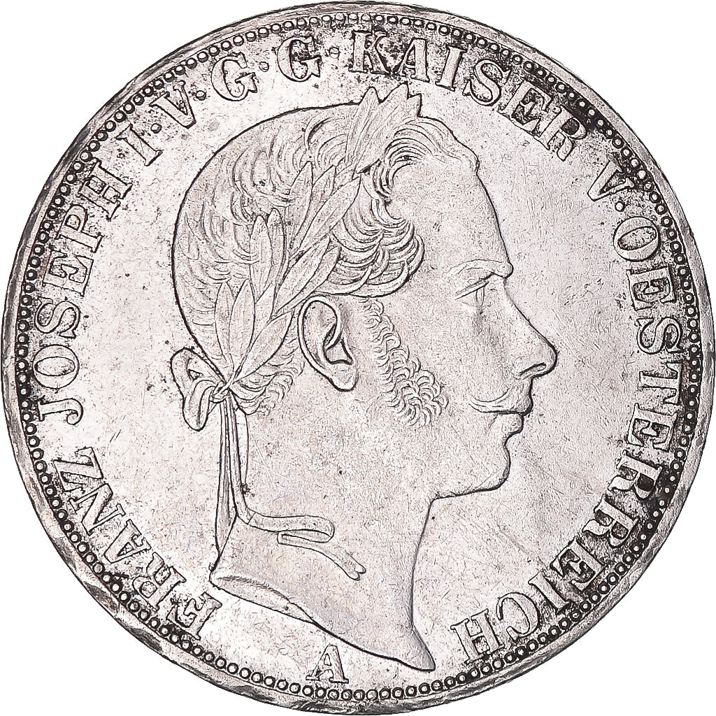 Moeda, Áustria, Franz Joseph I, Thaler, 1861, Vienna, AU(55-58), Prata, KM:2244
