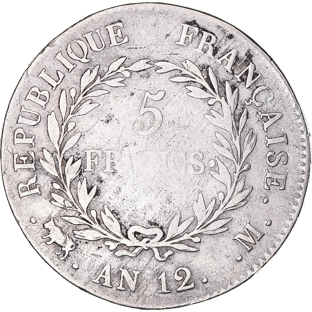 Moneda, Francia, Bonaparte Premier Consul, 5 Francs, An 12 (1804), Toulouse