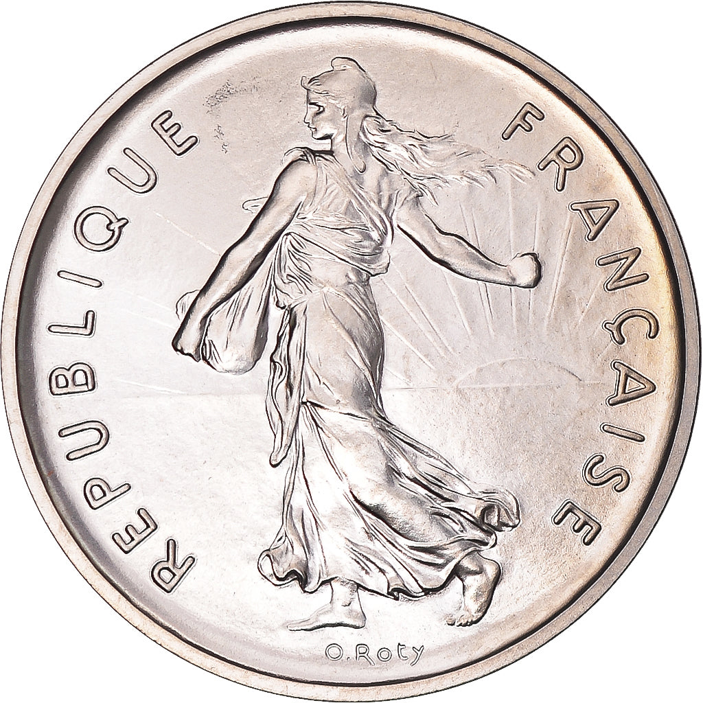 Moneda, Francia, Semeuse, 5 Francs, 1972, FDC, Níquel recubierto de cobre -