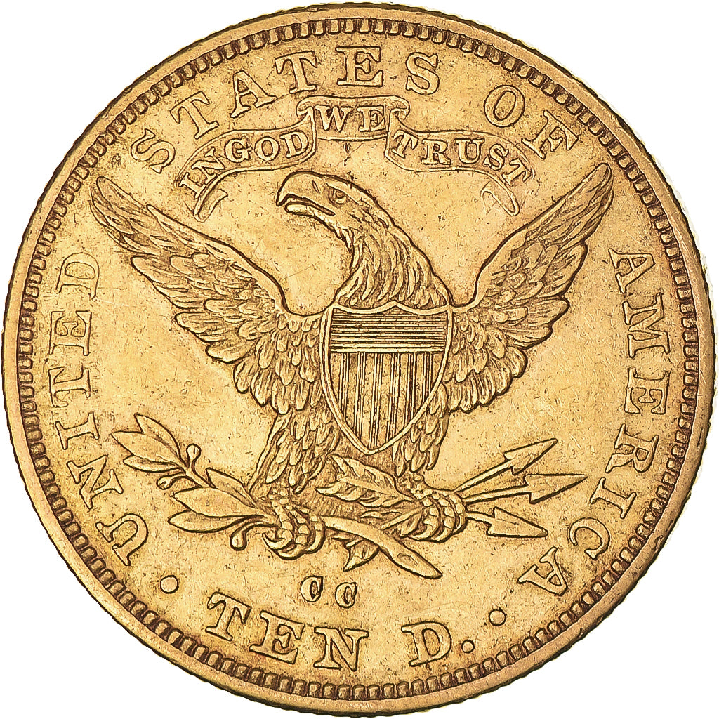 Coin, United States, Coronet Head, 10 Dollars, 1891, Carson City, Rare